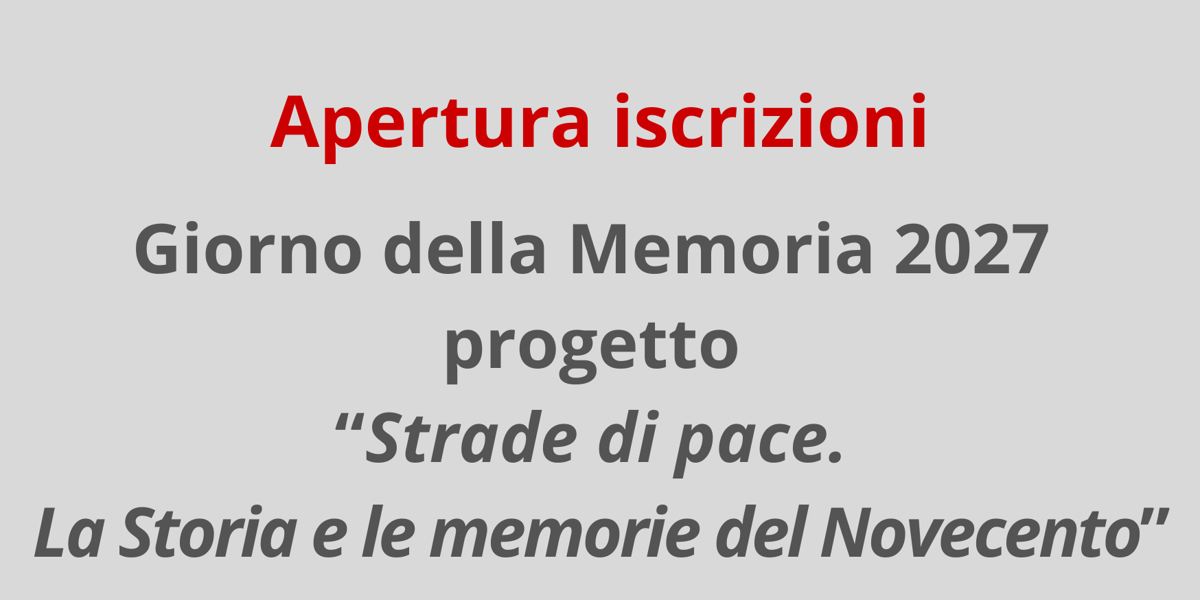 Strade di pace. La Storia e le memorie del Novecento (1)